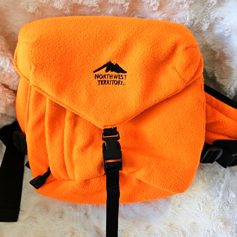Northwest Territory Small ORANGE Backpack/Fanny, Rock/Mountain Vibrant Fleece